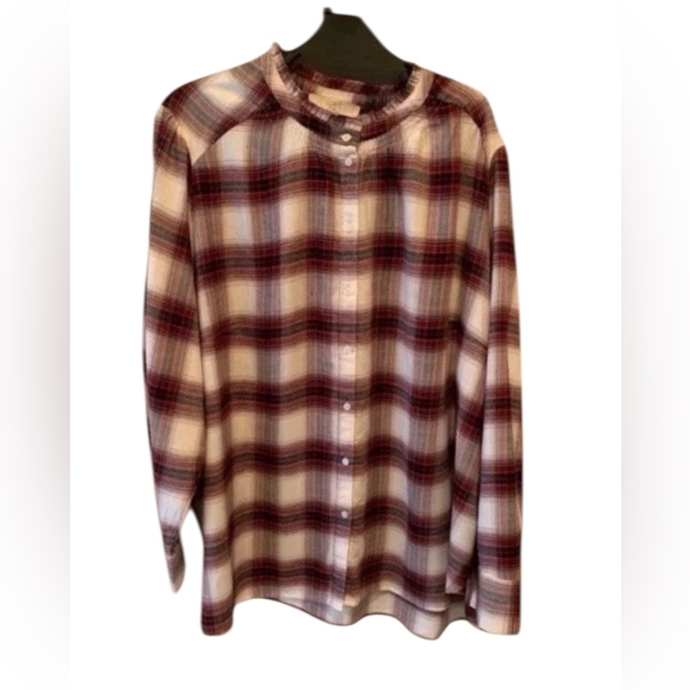 Loft Plus Size 26w Women’s Plaid Button Down Top